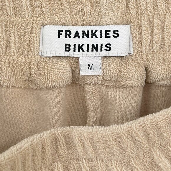 NWOT Frankies Bikinis 2-Piece Beige "Coco" Terrycloth Shirt & Shorts Set sz M - Picture 9 of 12